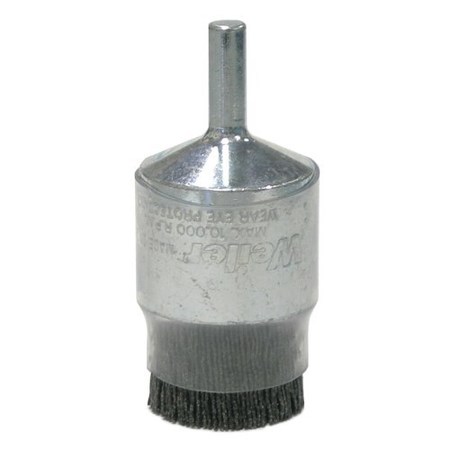 WEILER Burr-Rx 1" Coated-Cup End Brush, .026/120CG Crimped Fill 86104